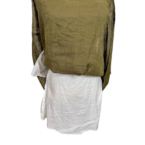 Willard Road Kayleigh 100% Linen Cutout Mini Dress in Seaweed Green - Picture 9 of 12